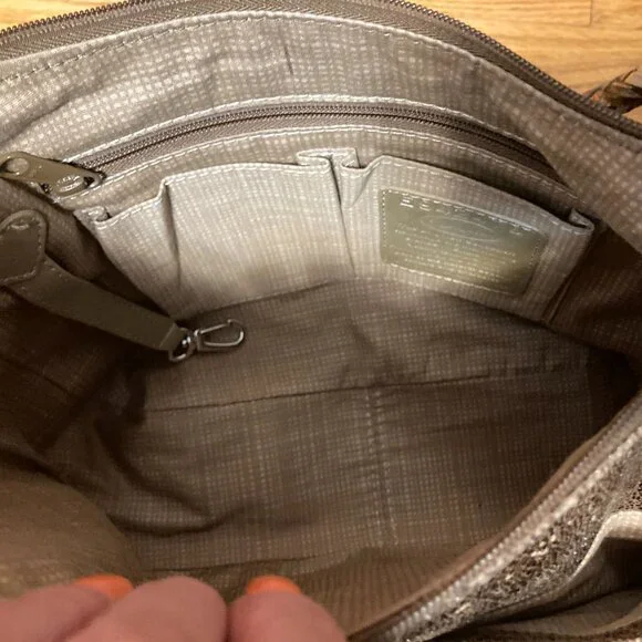 Brighton Shoulder Bag Metallic Gold Copper Hobo Braided Strap Handbag Heart - Picture 6 of 14